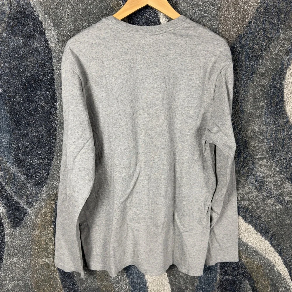 Polo‎ Ralph Lauren Polo Bear Tee Mens Large Grey Excellent Long Sleeve Graphic